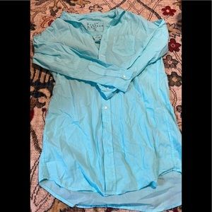 Lk new FRANK & EILEEN MARY button front top. Beautiful blue. XS  free wrinkles